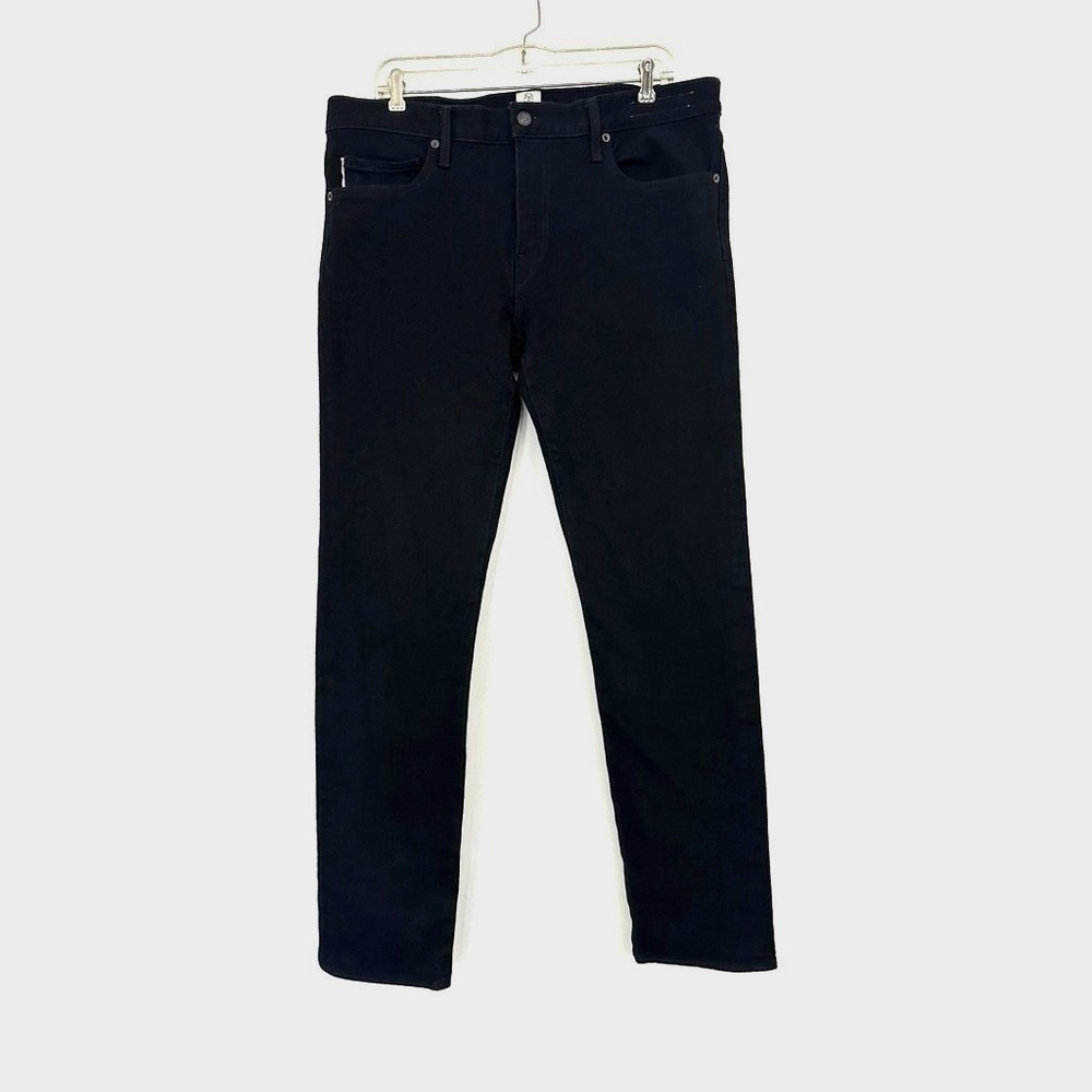 Hiroshi Kato Jeans Men 36 Slim Fit Black Solid Selvedge Denim 14 OZ USA The Pen